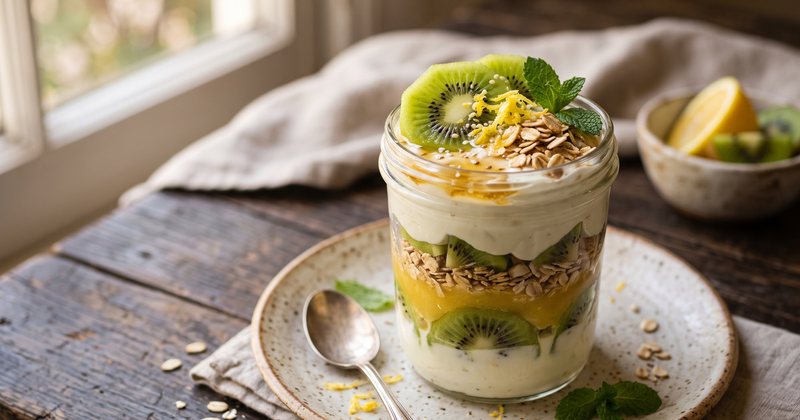Киви‑лимонный йогуртовый parfait