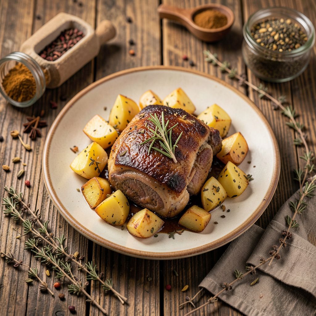 Запечённая баранина с картофелем и розмарином — осенний рецепт