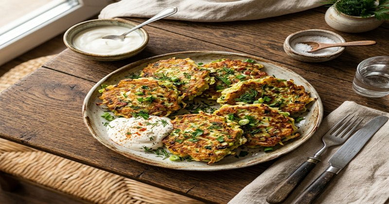 Оладьи с капустой и зеленью